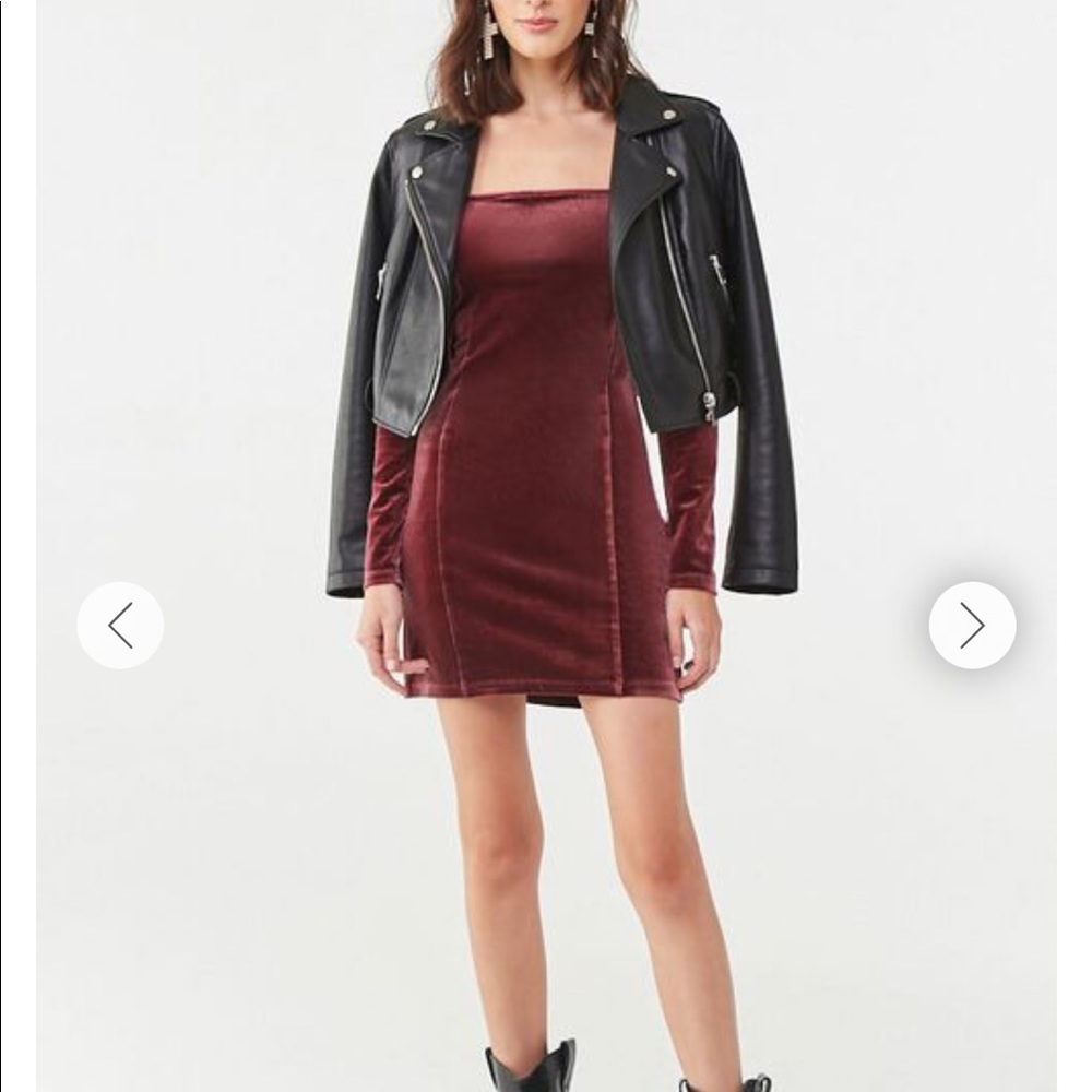 Forever 21 Plum Velvet Mini Dress - Picture 3 of 4
